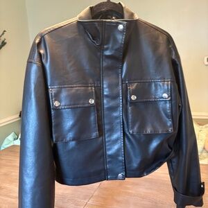 Princess Polly Cropped Leather Jacket
